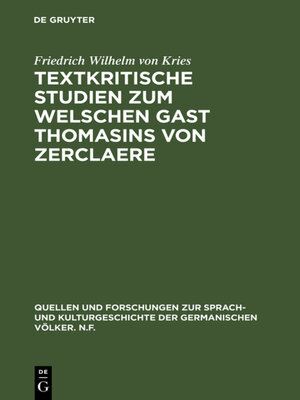 cover image of Textkritische Studien zum Welschen Gast Thomasins von Zerclaere
